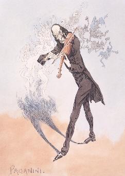 Caricature of Niccolò Paganini